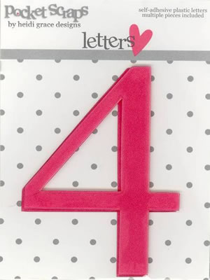 Heidi Grace - Girlfriends - Plastic Number Stickers 4 - 2/pk  (sold in 3's)